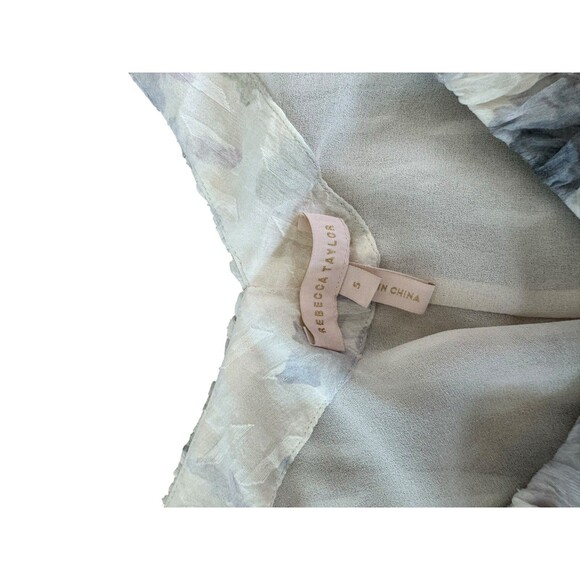 Rebecca Taylor Silk Floral Blouse Size Small Romantic Fairycore Feminine Texture - Picture 6 of 6